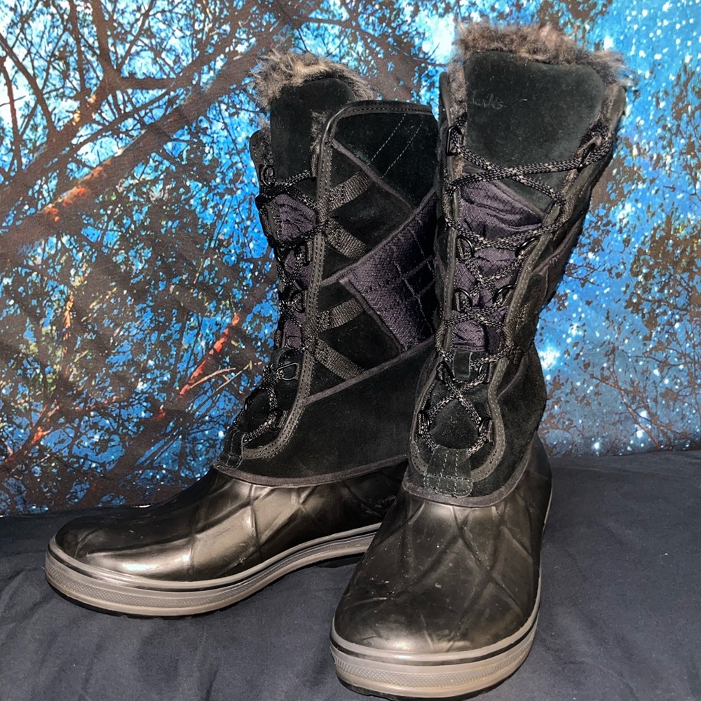 Clarks Black Ortlolite Winter Boots. Waterproof snow boots. Thinsulate